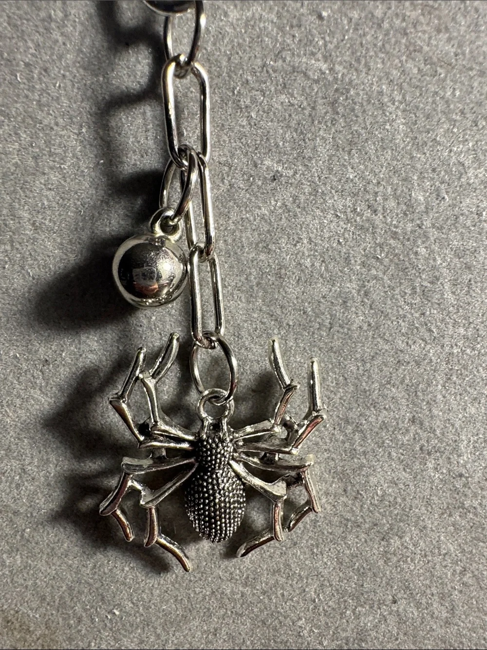 Hand Crafted Silver Spider & Web Key/ Card Holder Charms